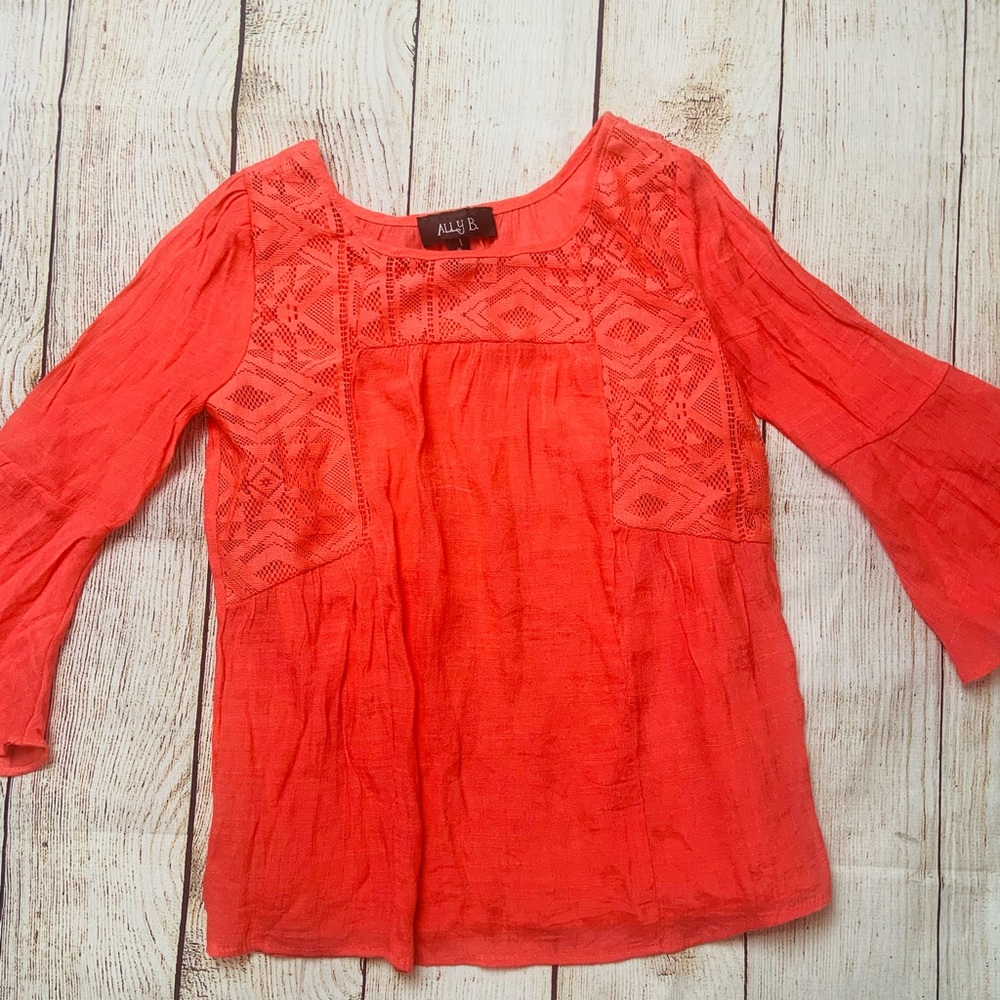 Ally B orange blouse🐝
